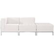 Flash Furniture 3 Piece Leather Reception Sofa Set in White