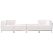 Flash Furniture 4 Piece Leather Reception Sofa Set in White