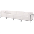 Flash Furniture 4 Piece Leather Reception Sofa Set in White