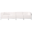 Flash Furniture 4 Piece Leather Reception Sofa Set in White