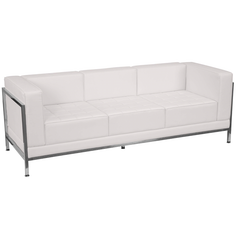 Flash Furniture Imagination Leather Reception Sofa in White