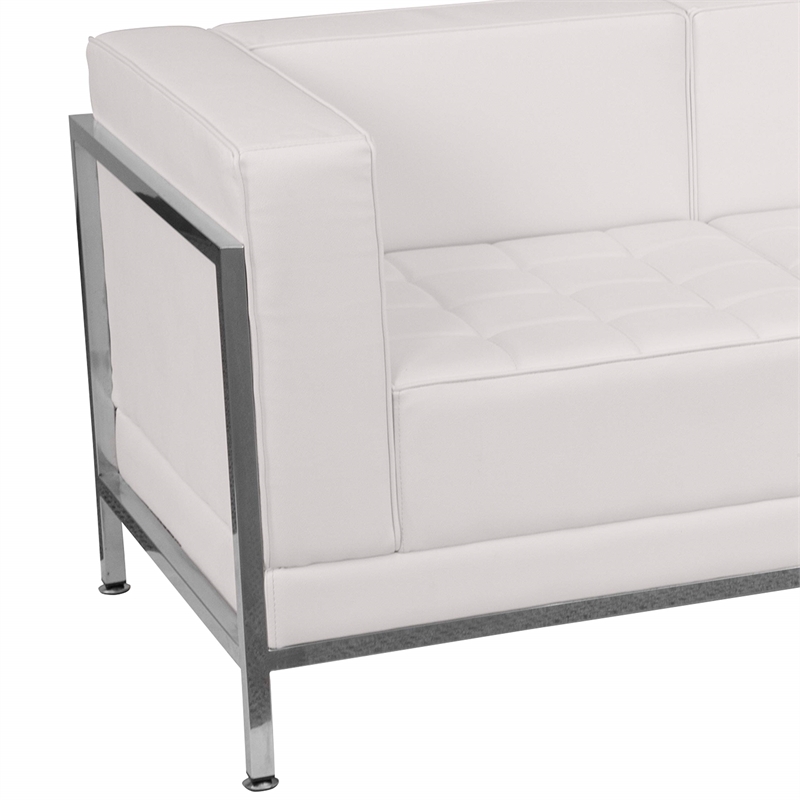Flash Furniture Imagination Leather Reception Sofa in White