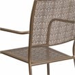 Flash Furniture Stackable Steel Square Back Patio Dining Side Chair in Gold