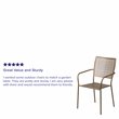 Flash Furniture Stackable Steel Square Back Patio Dining Side Chair in Gold