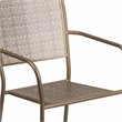 Flash Furniture Stackable Steel Square Back Patio Dining Side Chair in Gold