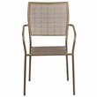 Flash Furniture Stackable Steel Square Back Patio Dining Side Chair in Gold