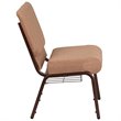 Flash Furniture Hercules Church Chair with Rack in Brown
