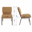 Flash Furniture Hercules Church Chair with Rack in Brown