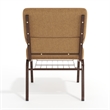 Flash Furniture Hercules Church Chair with Rack in Brown