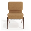 Flash Furniture Hercules Church Chair with Rack in Brown