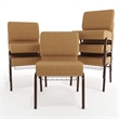 Flash Furniture Hercules Church Chair with Rack in Brown