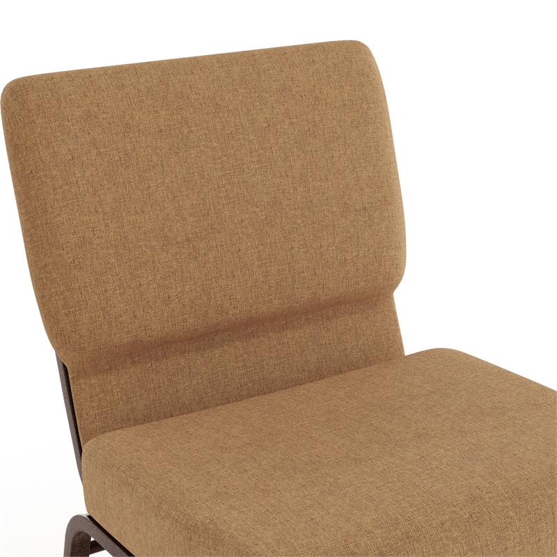 Flash Furniture Hercules Church Chair with Rack in Brown