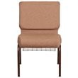 Flash Furniture Hercules Church Chair with Rack in Brown
