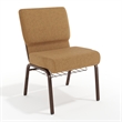 Flash Furniture Hercules Church Chair with Rack in Brown