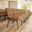 Flash Furniture Hercules Church Chair with Rack in Brown