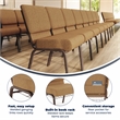 Flash Furniture Hercules Church Chair with Rack in Brown