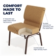 Flash Furniture Hercules Church Chair with Rack in Brown