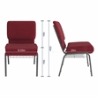 Flash Furniture Hercules Church Chair with Rack in Red