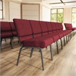 Flash Furniture Hercules Church Chair with Rack in Red