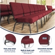 Flash Furniture Hercules Church Chair with Rack in Red