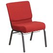 Flash Furniture Hercules Church Chair with Rack in Red