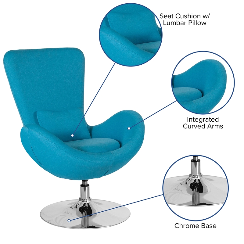 Flash Furniture Egg Chair in Blue