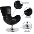 Flash Furniture Leather Egg Chair in Black