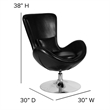Flash Furniture Leather Egg Chair in Black