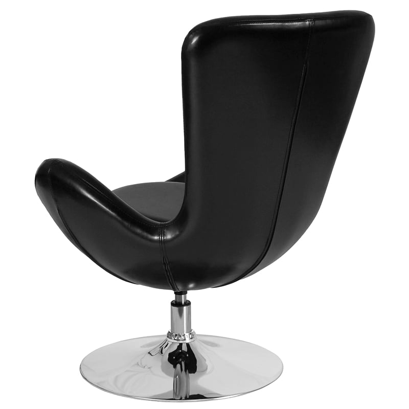 Flash Furniture Leather Egg Chair in Black