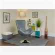 Flash Furniture Leather Egg Chair in Gray