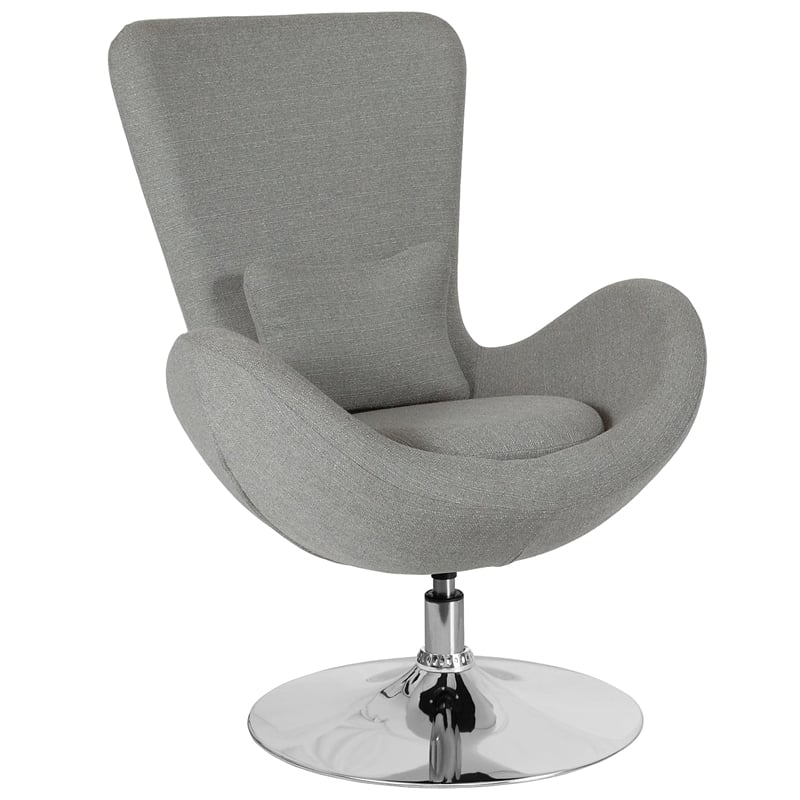 Flash Furniture Egg Chair in Gray Fabric