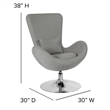 Flash Furniture Egg Chair in Gray Fabric