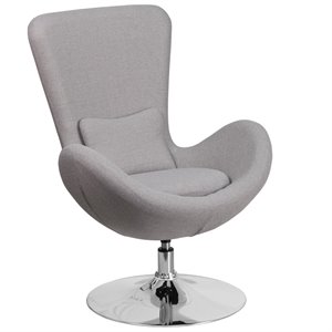 Flash Furniture Egg Chair in Gray Fabric