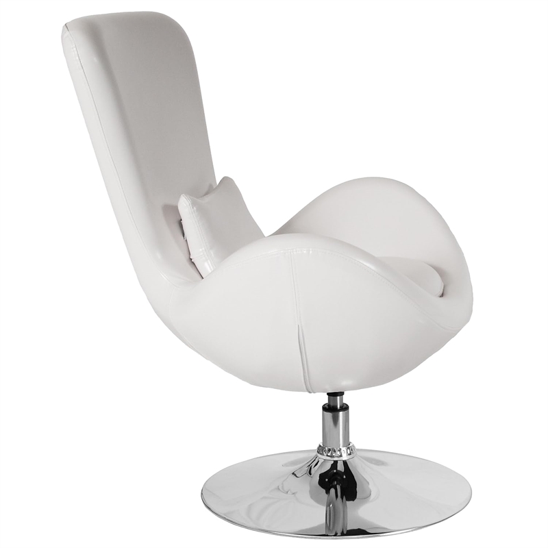 Flash Furniture Leather Egg Chair in White