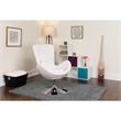 Flash Furniture Leather Egg Chair in White