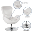 Flash Furniture Leather Egg Chair in White