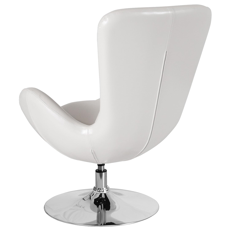 Flash Furniture Leather Egg Chair in White