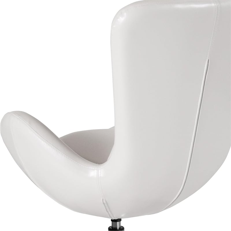 Flash Furniture Leather Egg Chair in White
