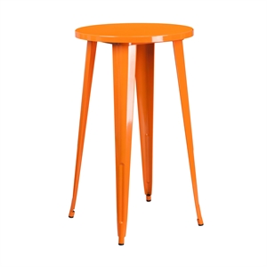 Flash Furniture 24&quot Round Metal Bar Table in Orange