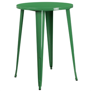 Flash Furniture 30&quot Round Metal Bar Table in Green