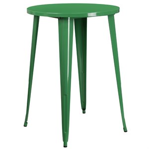 flash furniture retro modern galvanized steel bar table in green