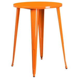 Flash Furniture 30&quot Round Metal Bar Table in Orange
