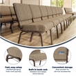 Flash Furniture Hercules Fabric Church Chair in Beige and Coppervein