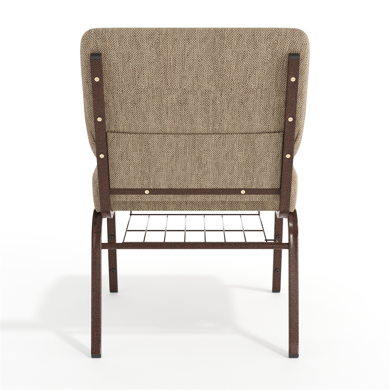 Flash Furniture Hercules Fabric Church Chair in Beige and Coppervein