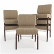 Flash Furniture Hercules Fabric Church Chair in Beige and Coppervein