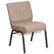Flash Furniture Hercules Fabric Church Chair in Beige and Coppervein
