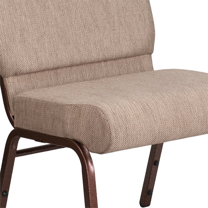 Flash Furniture Hercules Fabric Church Chair in Beige and Coppervein