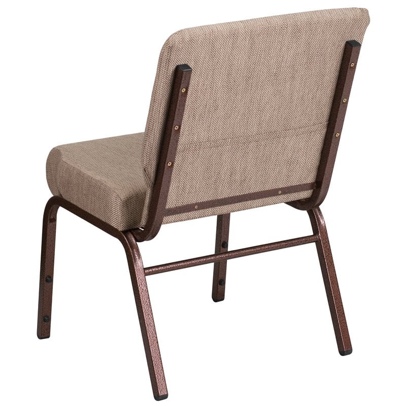 Flash Furniture Hercules Fabric Church Chair in Beige and Coppervein
