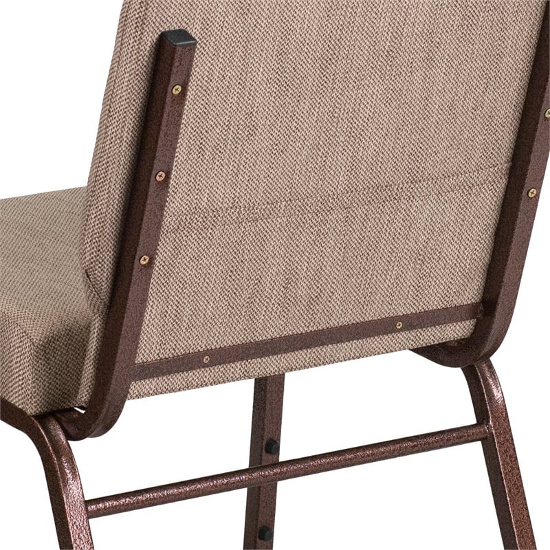 Flash Furniture Hercules Fabric Church Chair in Beige and Coppervein