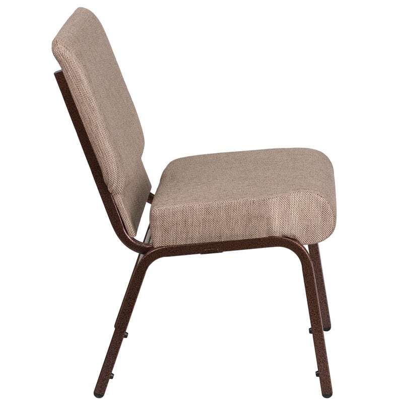 Flash Furniture Hercules Fabric Church Chair in Beige and Coppervein
